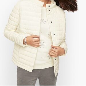Talbots Women's Cream Quilted Jacket